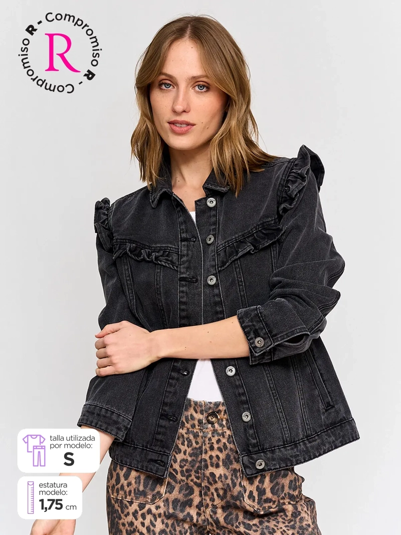CHAQUETA MUJER TATIENNE ALGODÓN DENIM VUELOS - 1