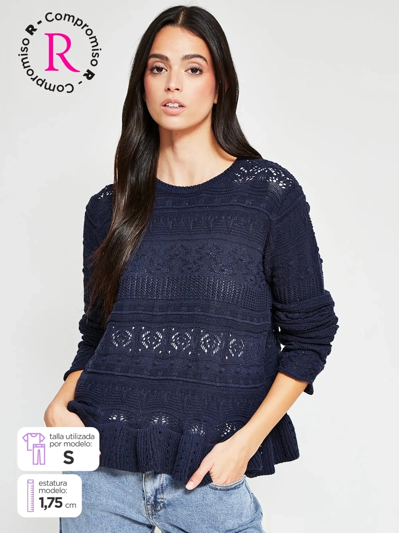 SWEATER MUJER PEPE JEANS ALGODÓN CALADO - 1