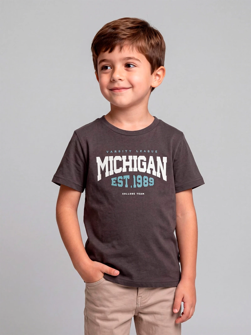POLERA NIÑO HARVEST ALGODÓN MANGA CORTA