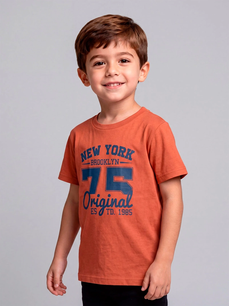 POLERA NIÑO HARVEST ALGODÓN MANGA CORTA