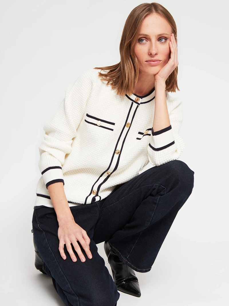 CARDIGAN MUJER CACHAREL TEXTURA Y BOTONES - 4