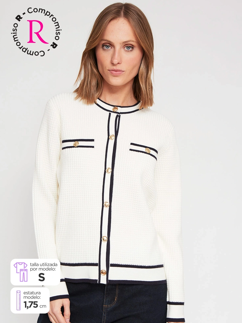 CARDIGAN MUJER CACHAREL TEXTURA Y BOTONES - 1