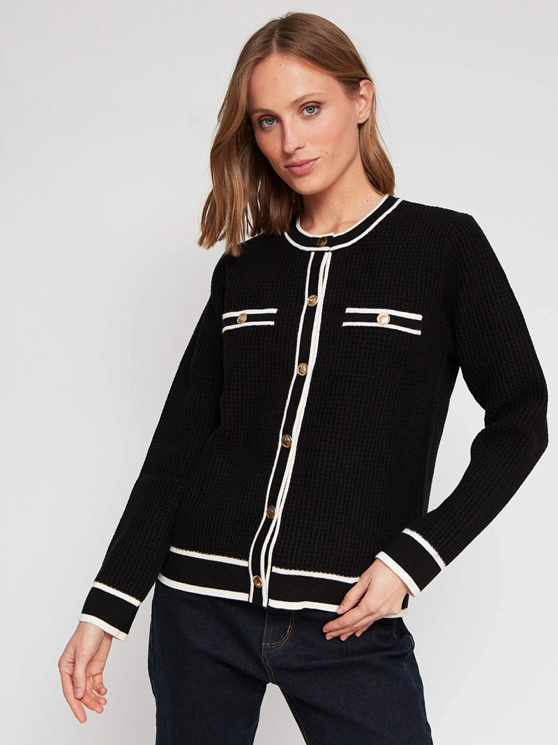 CARDIGAN MUJER CACHAREL TEXTURA Y BOTONES - 2