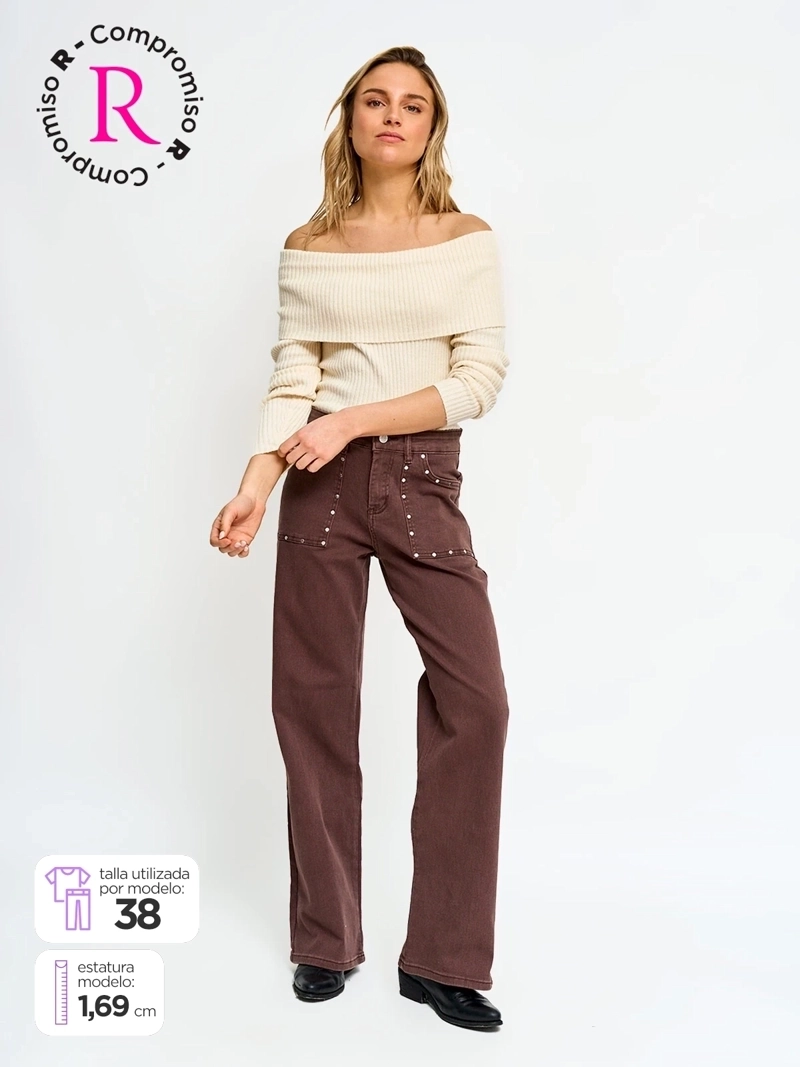 JEANS MUJER BARBADOS ALGODÓN TACHAS - 1