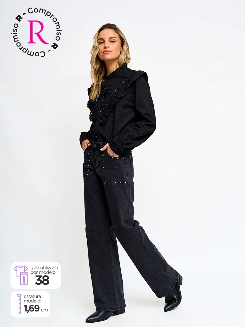 JEANS MUJER BARBADOS ALGODÓN TACHAS - 1