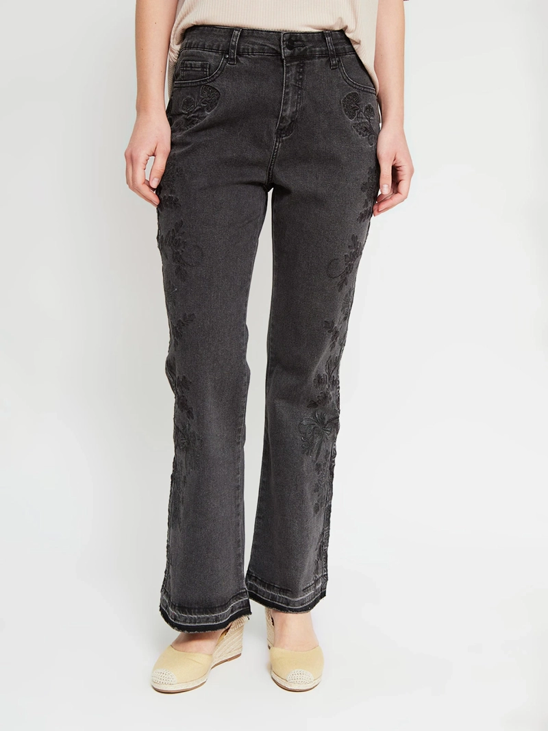 JEANS MUJER TATIENNE ALGODÓN FLARE BORDADO - 2