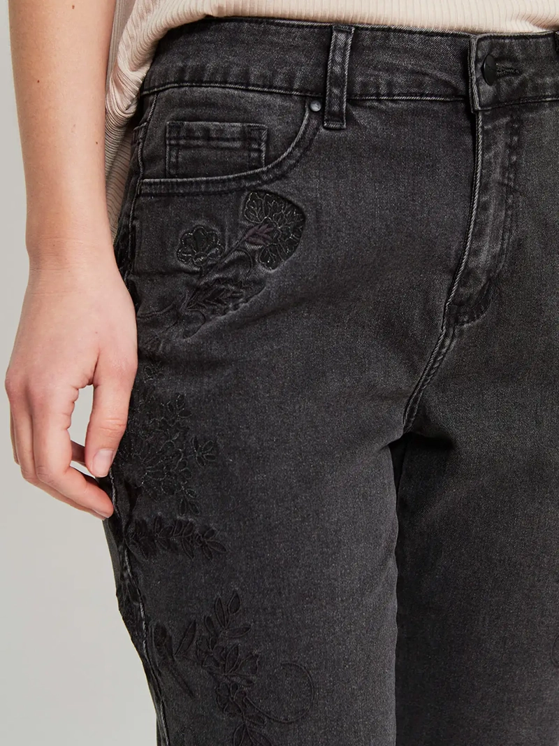 JEANS MUJER TATIENNE ALGODÓN FLARE BORDADO - 4