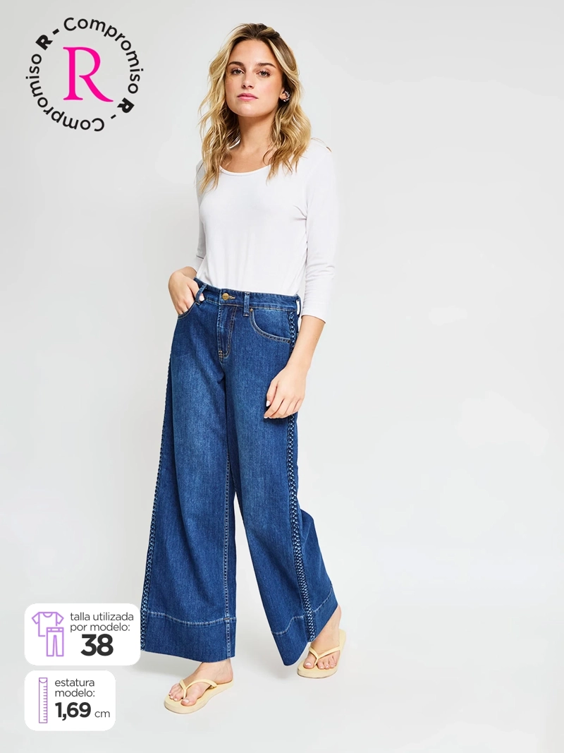 JEANS MUJER TATIENNE ALGODÓN REGULAR BORDADO - 4