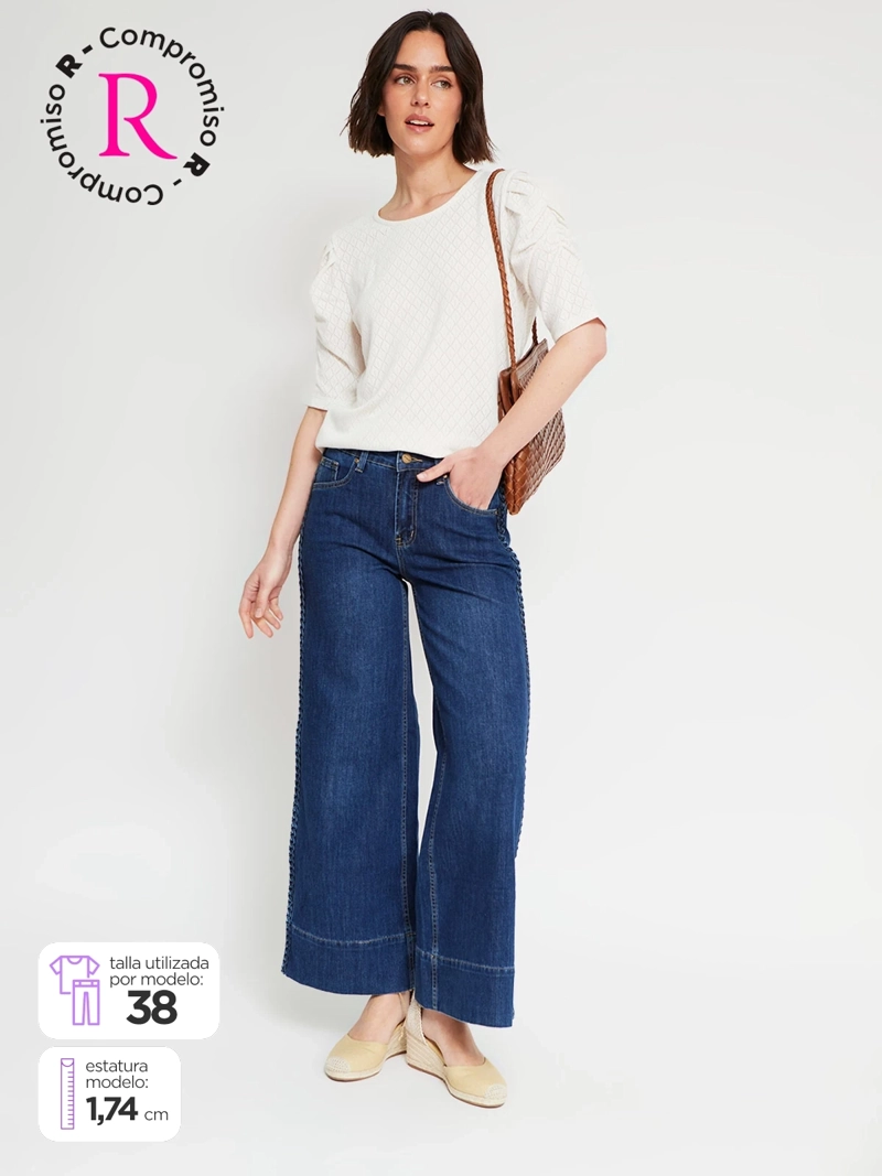 JEANS MUJER TATIENNE ALGODÓN BORDADO - 1