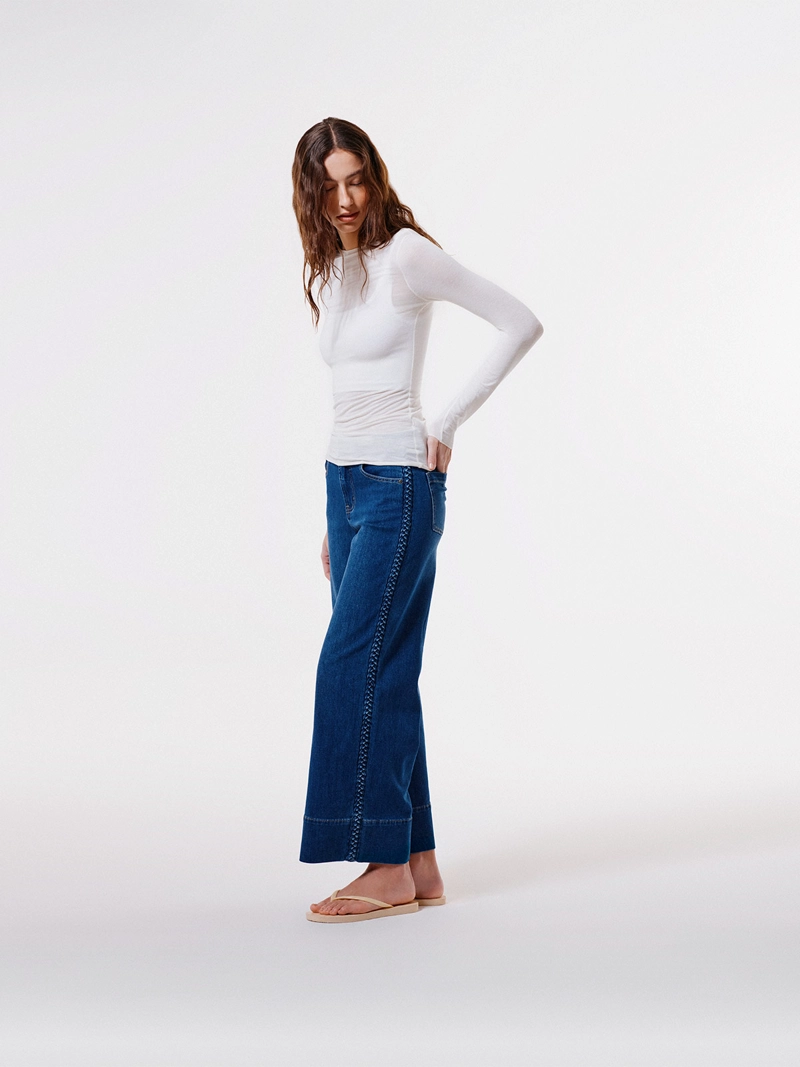 JEANS MUJER TATIENNE ALGODÓN REGULAR BORDADO - 1