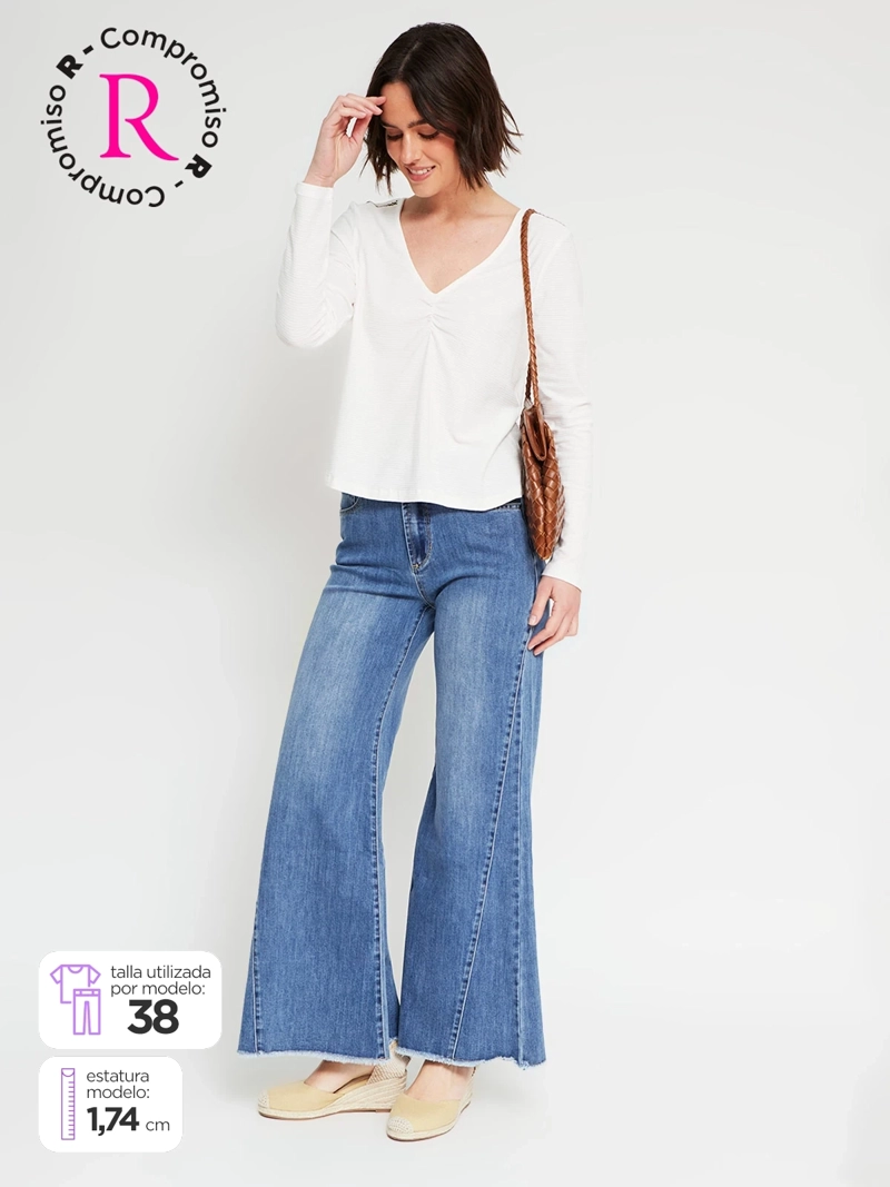 JEANS MUJER TATIENNE ALGODÓN WIDE LEG - 1