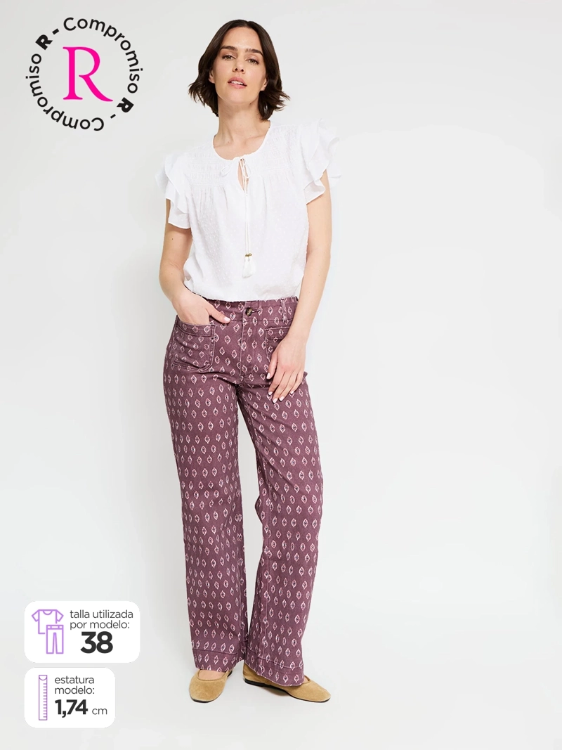 PANTALÓN MUJER TATIENNE ALGODÓN WIDE LEG ESTAMPADO