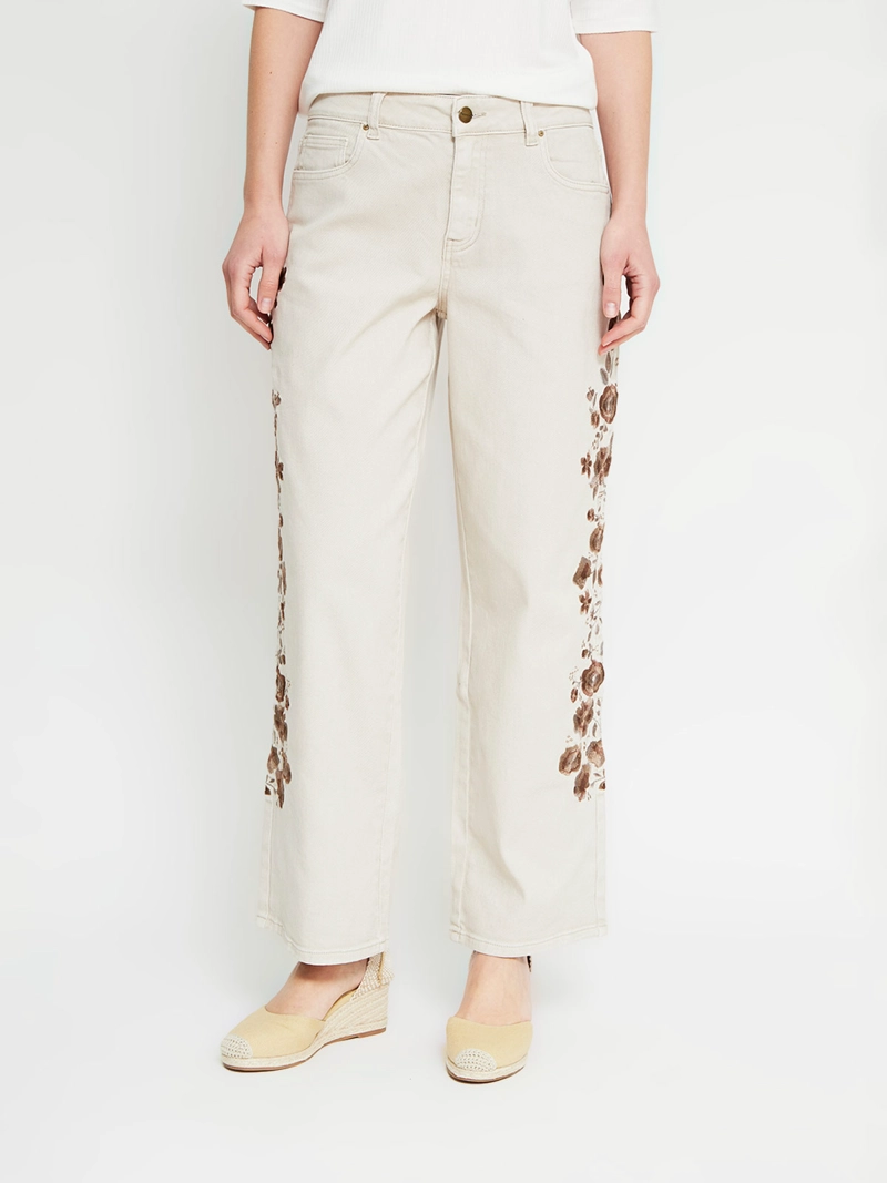PANTALÓN MUJER TATIENNE ALGODÓN BARREL BORDADO - 2