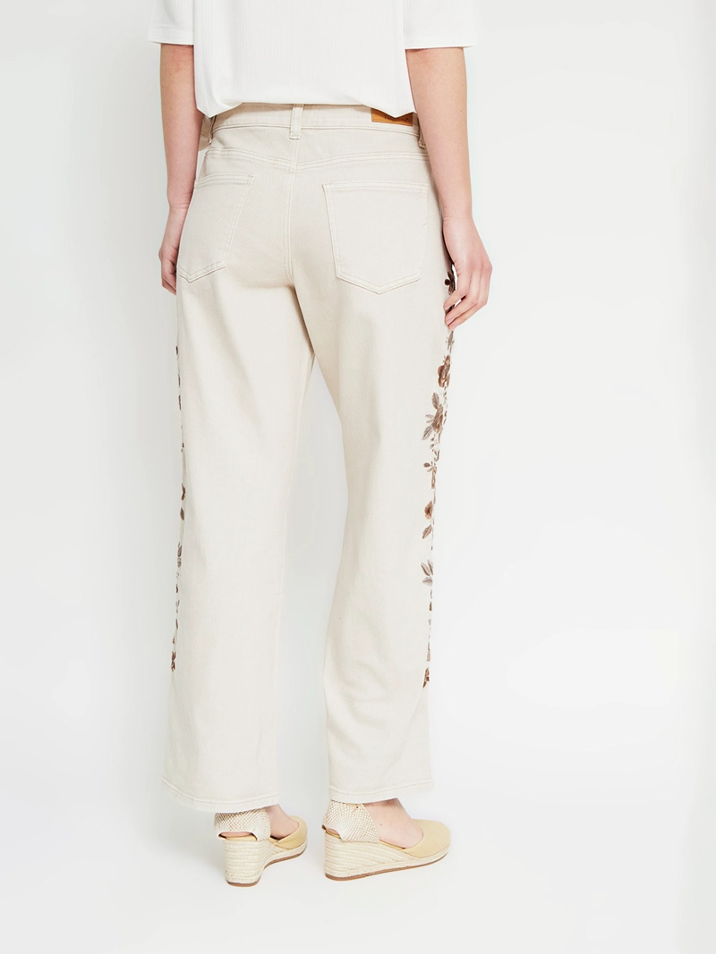 PANTALÓN MUJER TATIENNE ALGODÓN BARREL BORDADO - 3