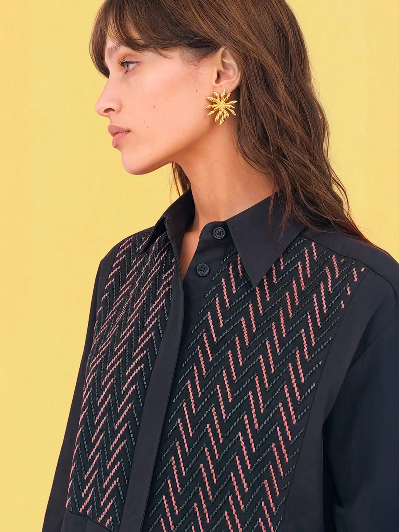 BLUSA MUJER MARIA CHER X MARQUIS ALGODÓN CAMISERA MOSTACILLAS - 1