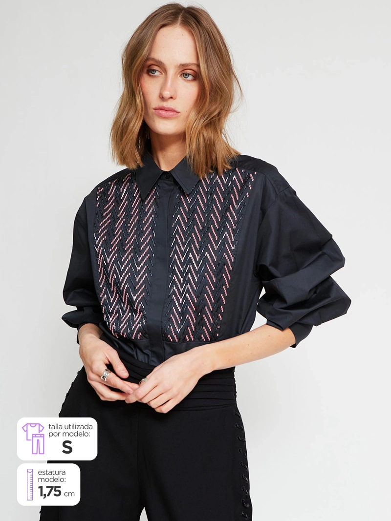 BLUSA MUJER MARIA CHER X MARQUIS ALGODÓN CAMISERA MOSTACILLAS - 1