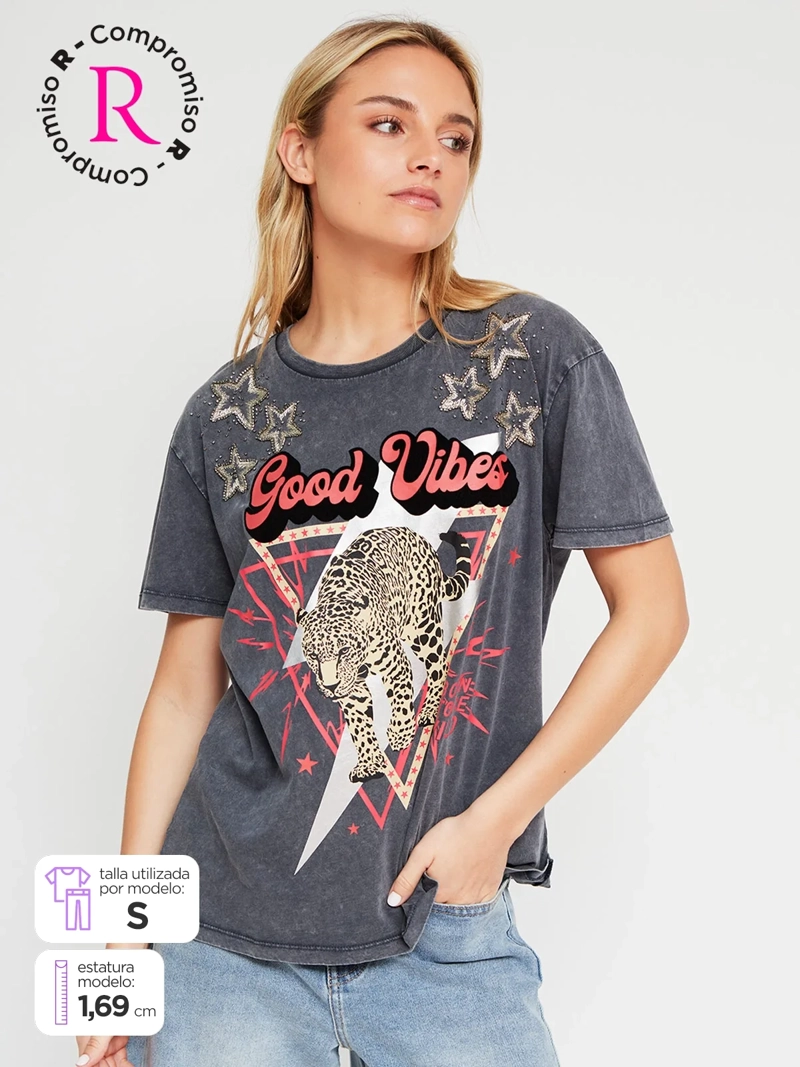 POLERA MUJER BARBADOS ALGODÓN MANGA CORTA BÁSICA