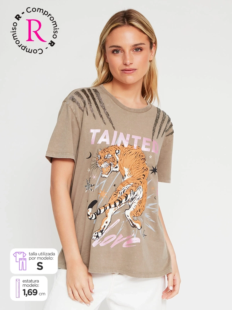 POLERA MUJER BARBADOS ALGODÓN MANGA CORTA BÁSICA - 1