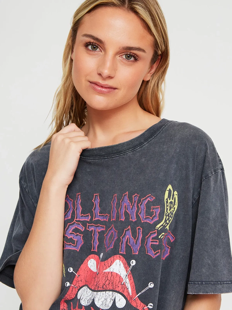 POLERA MUJER BARBADOS ALGODÓN MANGA CORTA THE ROLLING STONES - 3