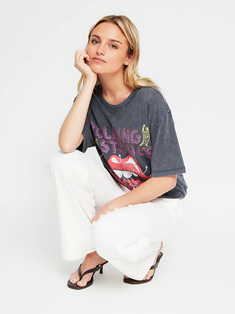 POLERA MUJER BARBADOS ALGODÓN MANGA CORTA THE ROLLING STONES - 4