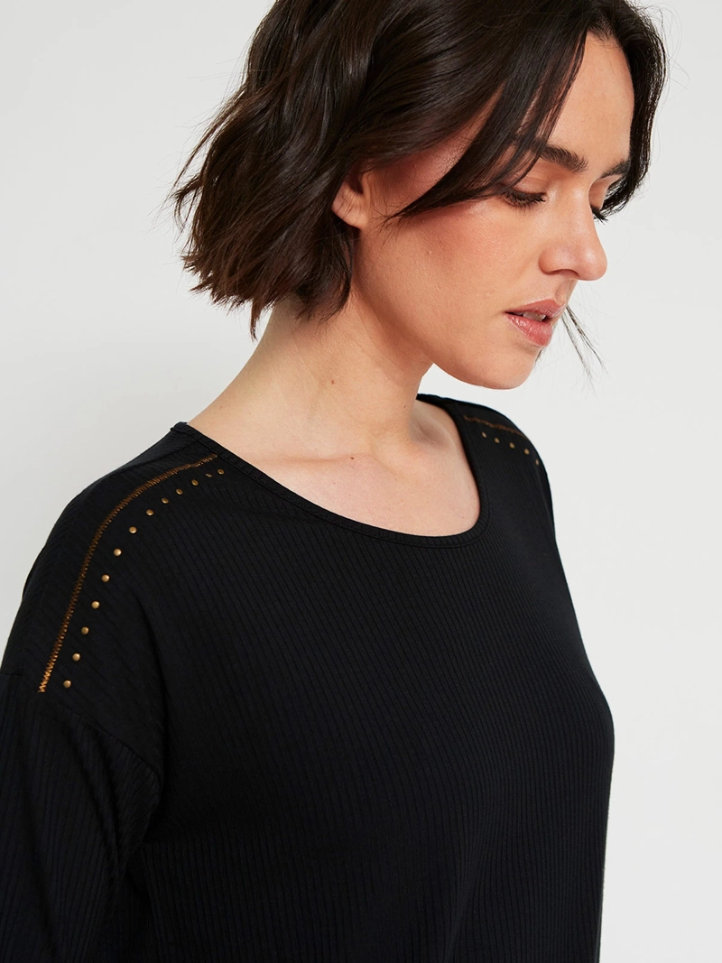 POLERA MUJER TATIENNE MANGA 3/4 TACHAS - 3