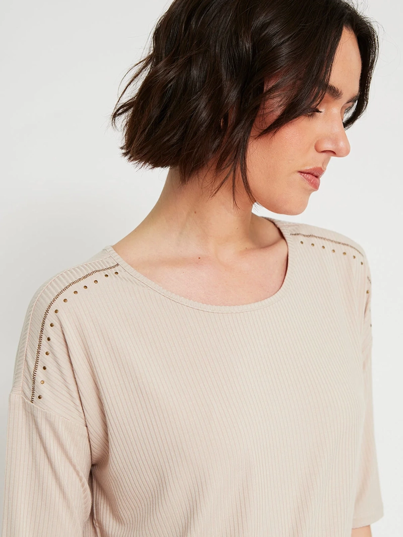POLERA MUJER TATIENNE MANGA 3/4 TACHAS - 3