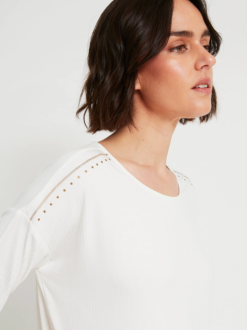 POLERA MUJER TATIENNE MANGA 3/4 TACHAS - 3