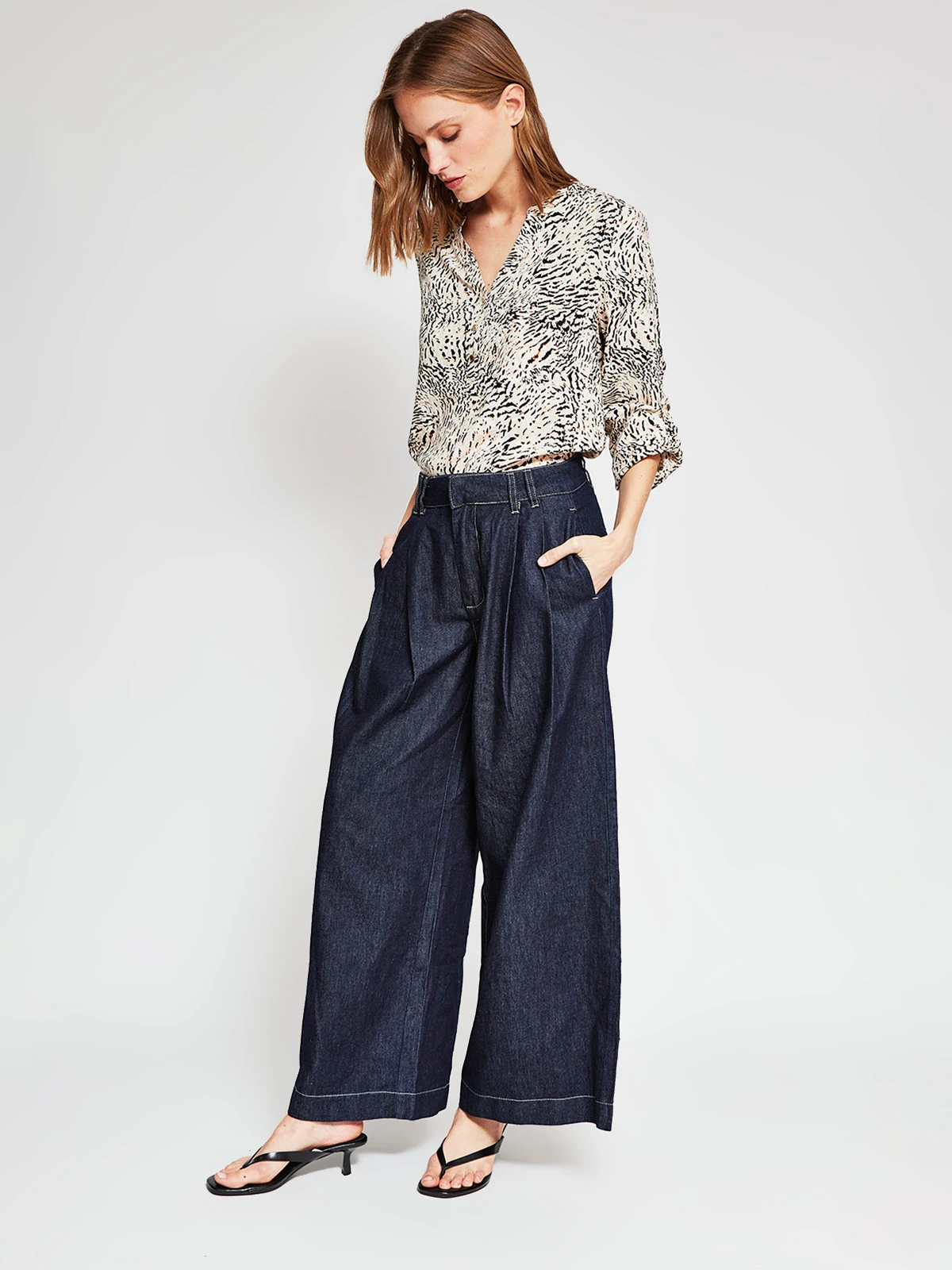 BLUSA MUJER CACHAREL CUELLO MAO MANGA LARGA ESTAMPADA - 5