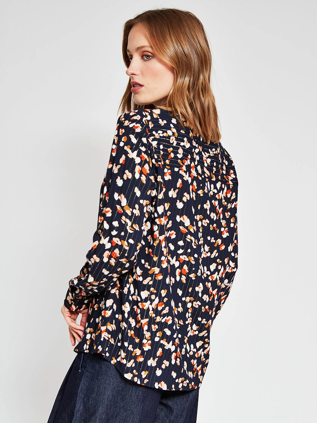 BLUSA MUJER CACHAREL CUELLO MAO MANGA LARGA ESTAMPADA - 3