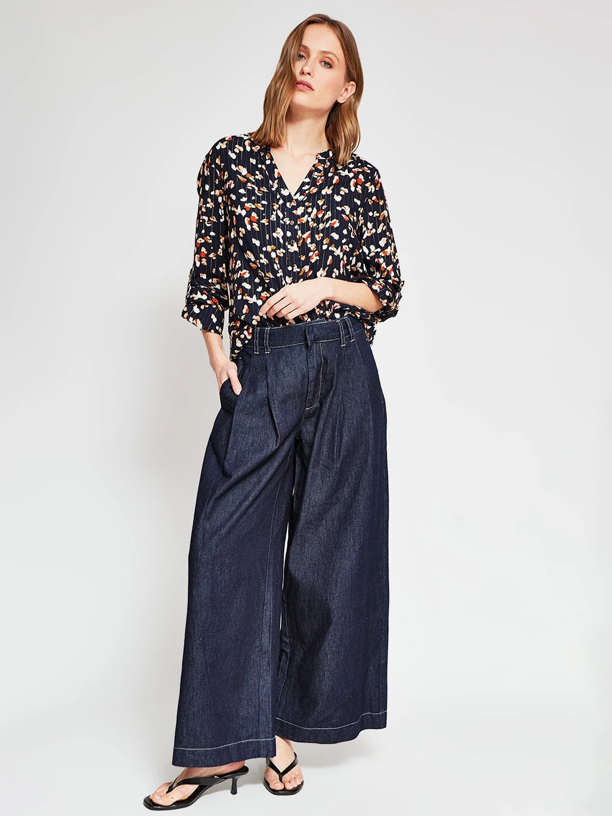 BLUSA MUJER CACHAREL CUELLO MAO MANGA LARGA ESTAMPADA - 5