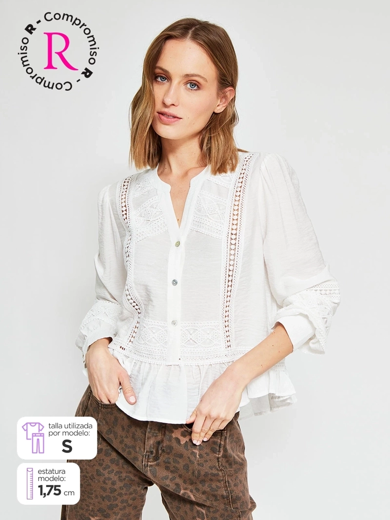 BLUSA MUJER TATIENNE MANGA LARGA VUELOS