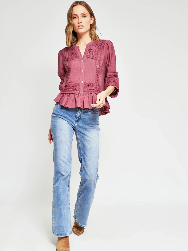 BLUSA MUJER TATIENNE MANGA LARGA VUELOS - 5