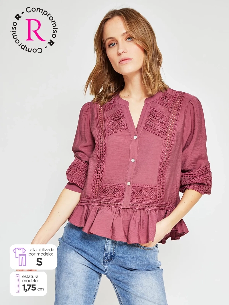 BLUSA MUJER TATIENNE MANGA LARGA VUELOS
