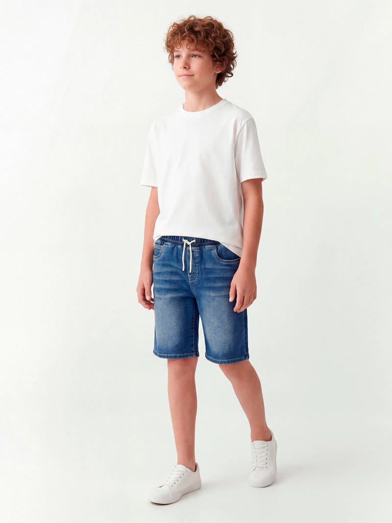 SHORT NIÑO CLOUDBREAK ALGODÓN DENIM - 1