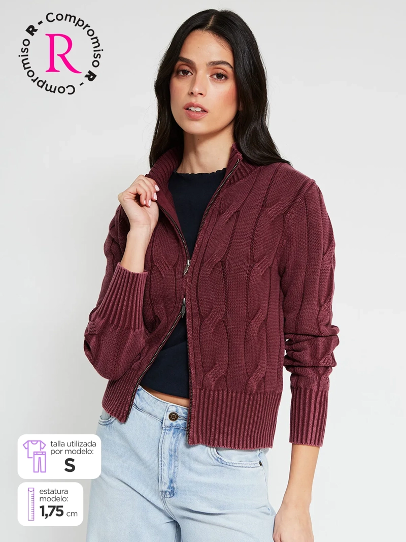 CHALECO MUJER BARBADOS ALGODÓN FULL ZIPPER - 1