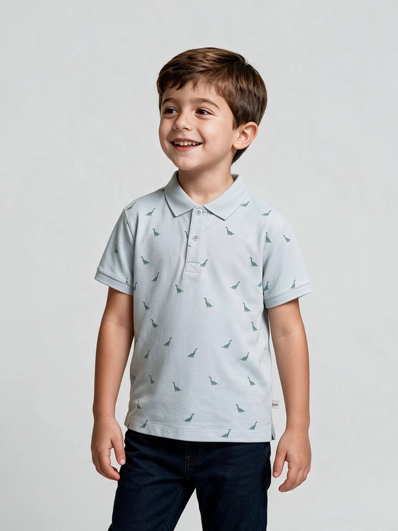 POLERA NIÑO HARVEST ALGODÓN MANGA CORTA PIQUÉ - 1
