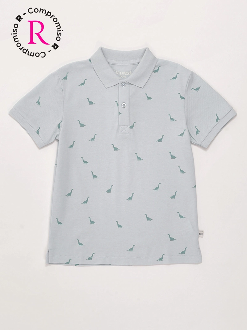 POLERA NIÑO HARVEST ALGODÓN MANGA CORTA PIQUÉ - 3