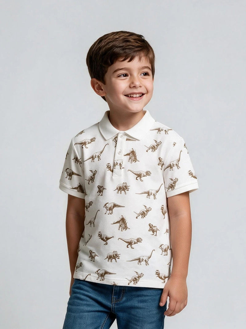 POLERA NIÑO HARVEST ALGODÓN MANGA CORTA PIQUÉ - 1