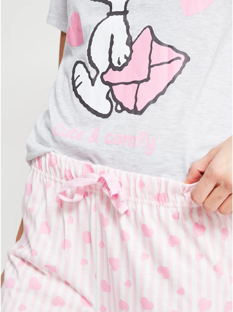 PIJAMA MUJER SNOOPY RECTO GRIS CLARO - 3