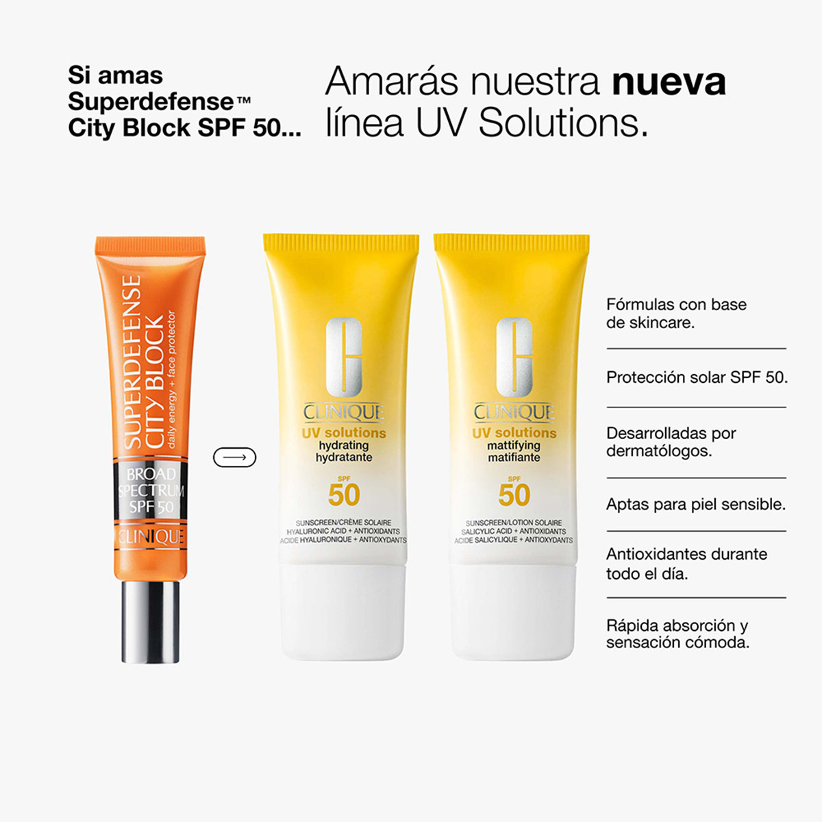 CLINIQUE UV SOLUTIONS™ PROTECTOR SOLAR HIDRATANTE SPF 50 50ML - 10