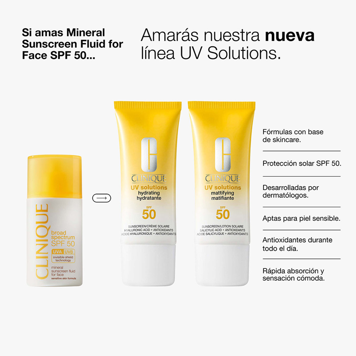 CLINIQUE UV SOLUTIONS™ PROTECTOR SOLAR MATIFICANTE SPF 50 50ML - 12
