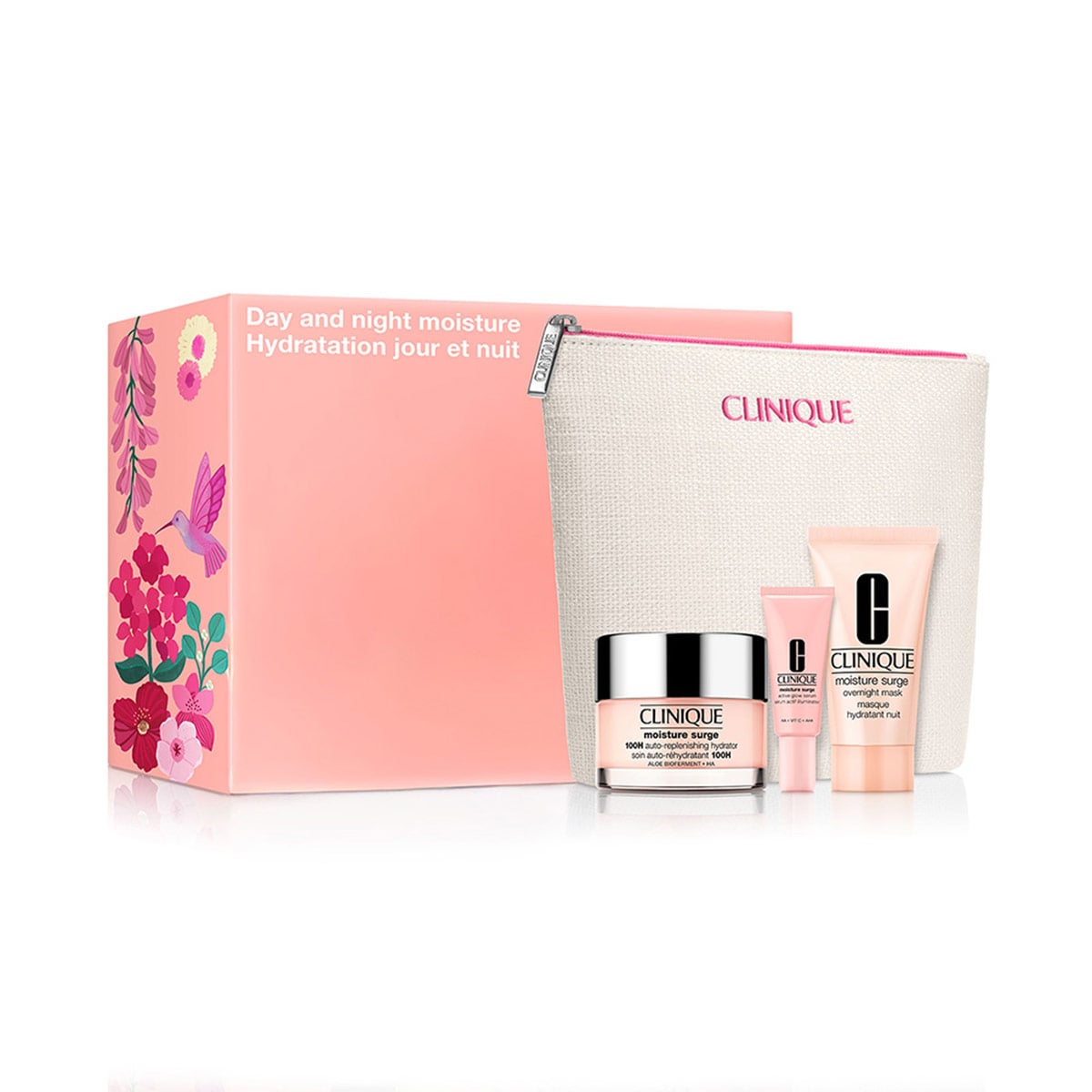 SET CLINIQUE MOISTURE SURGE DAY & NIGHT GLOW 50ML 30ML 5ML - 1