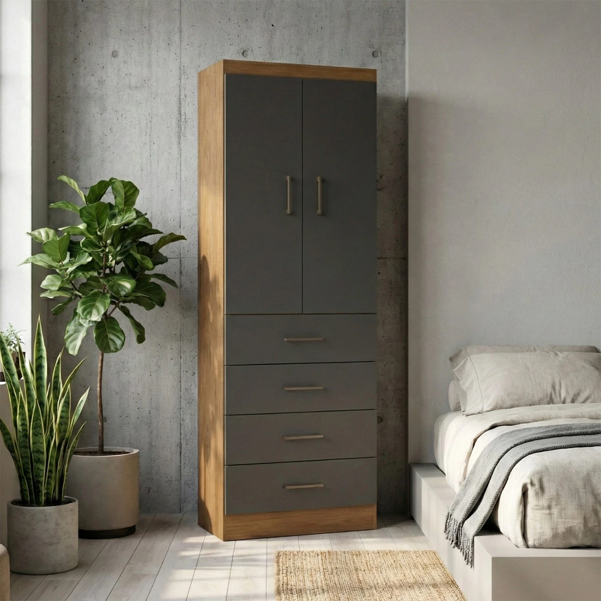 CLOSET EXIT 2 PUERTAS 4 CAJONES CAFÉ/NEGRO - 4