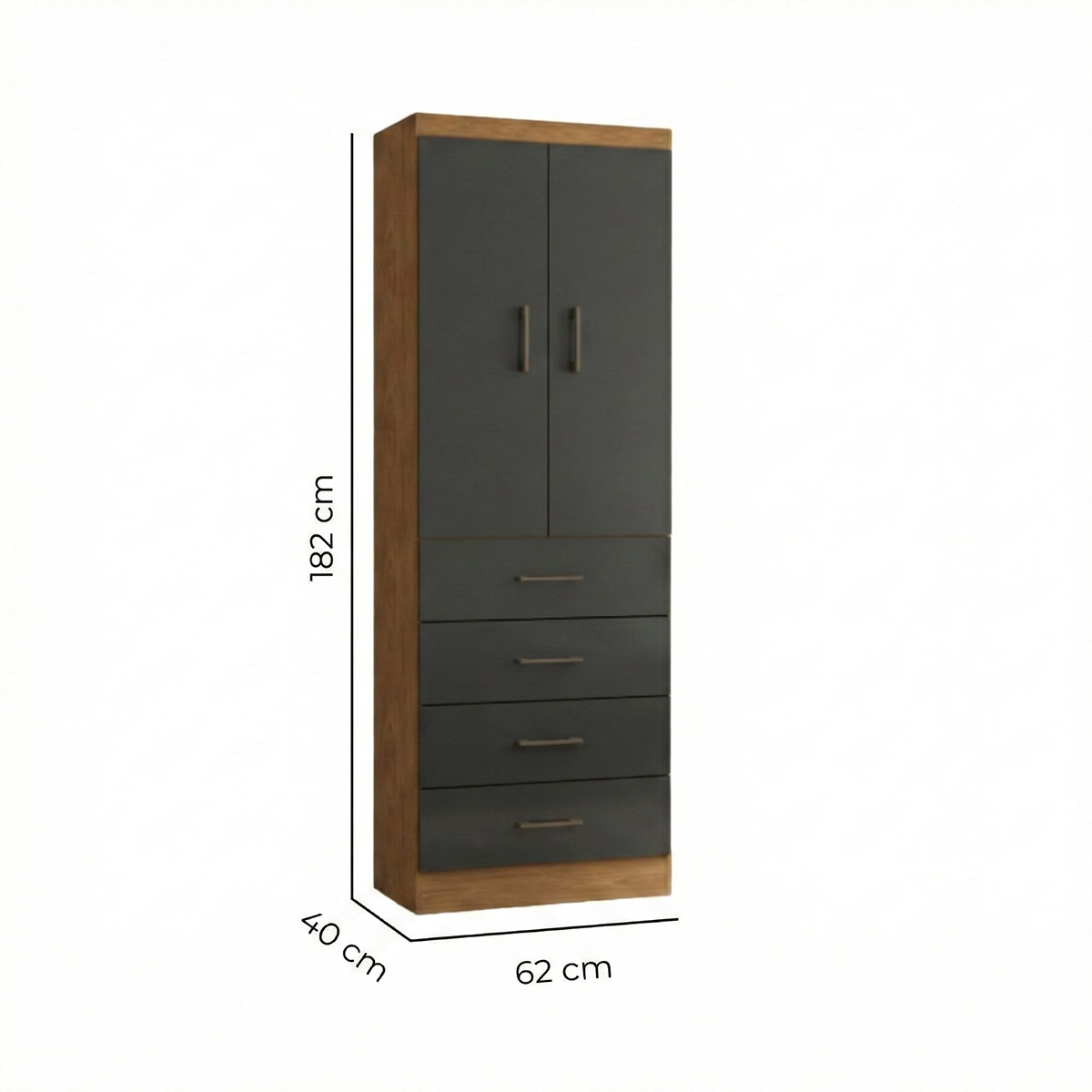 CLOSET EXIT 2 PUERTAS 4 CAJONES CAFÉ/NEGRO - 8