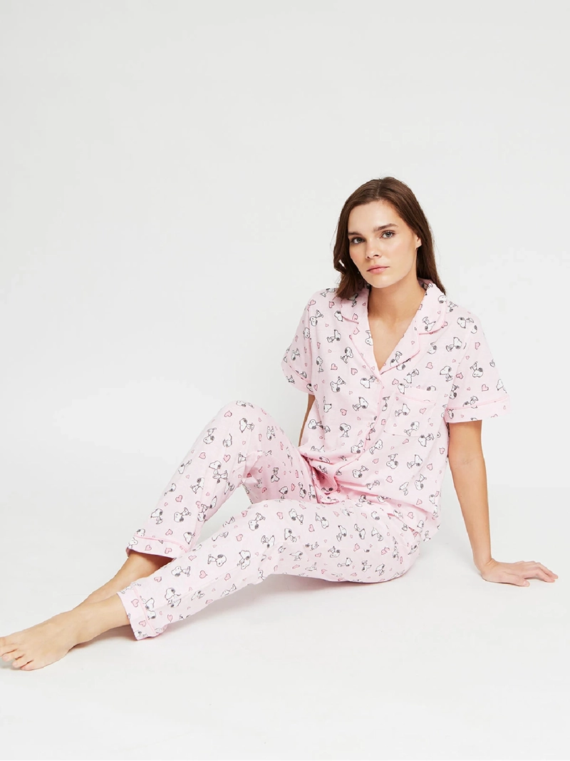 PIJAMA MUJER SNOOPY CAMISERO MANGA CORTA - 4