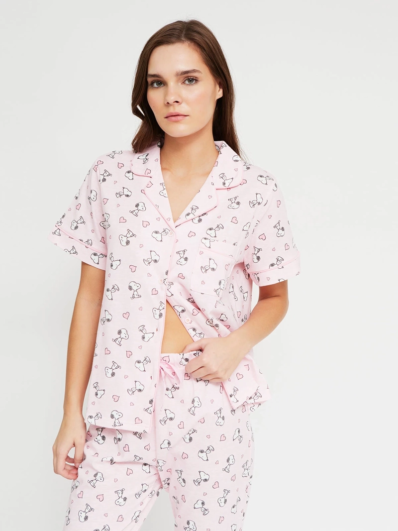 PIJAMA MUJER SNOOPY CAMISERO MANGA CORTA - 3