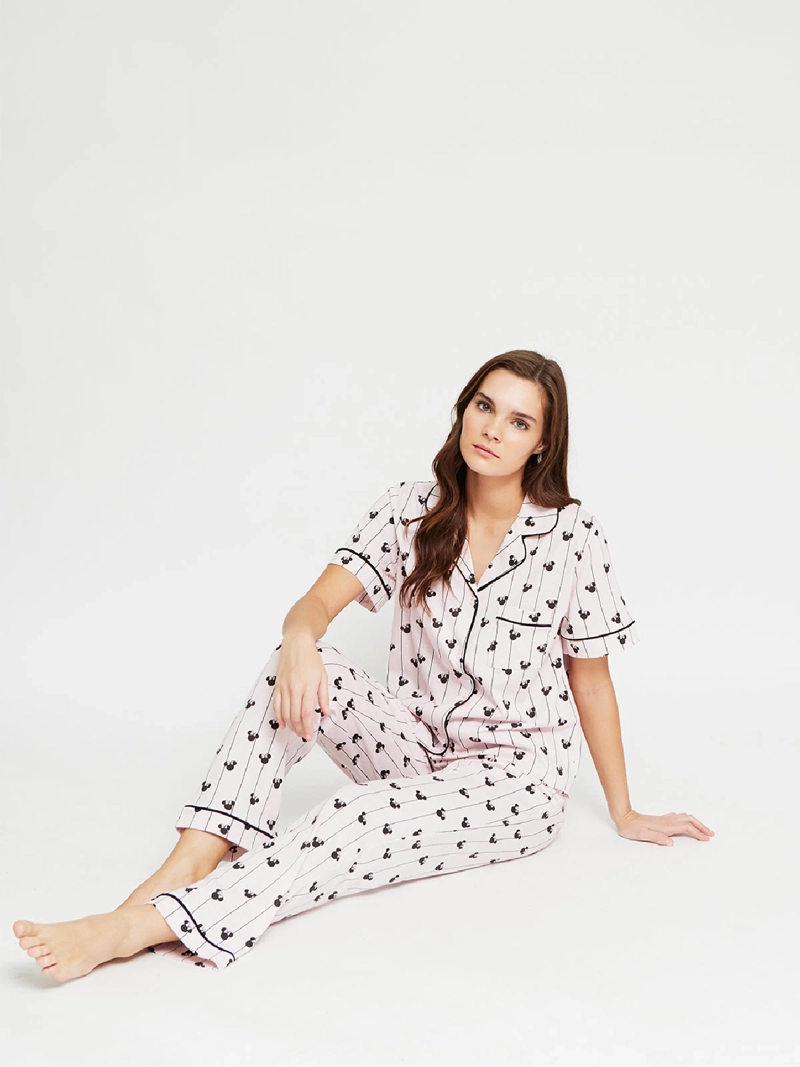 PIJAMA MUJER MICKEY & MINNIE CAMISERO MANGA CORTA - 4