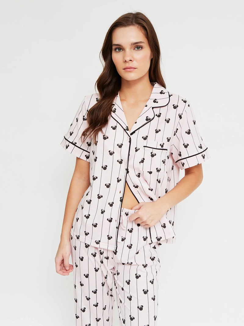 PIJAMA MUJER MICKEY & MINNIE CAMISERO MANGA CORTA - 3