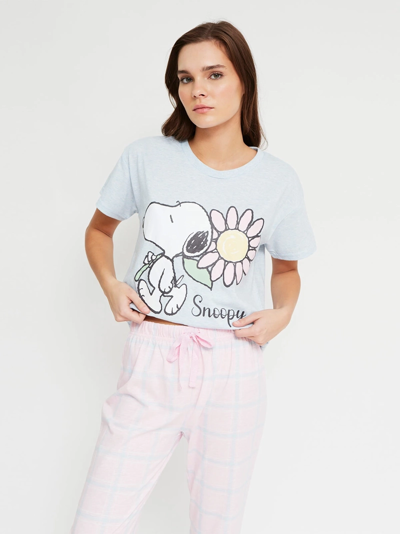 PIJAMA MUJER SNOOPY MANGA CORTA RECTO - 3