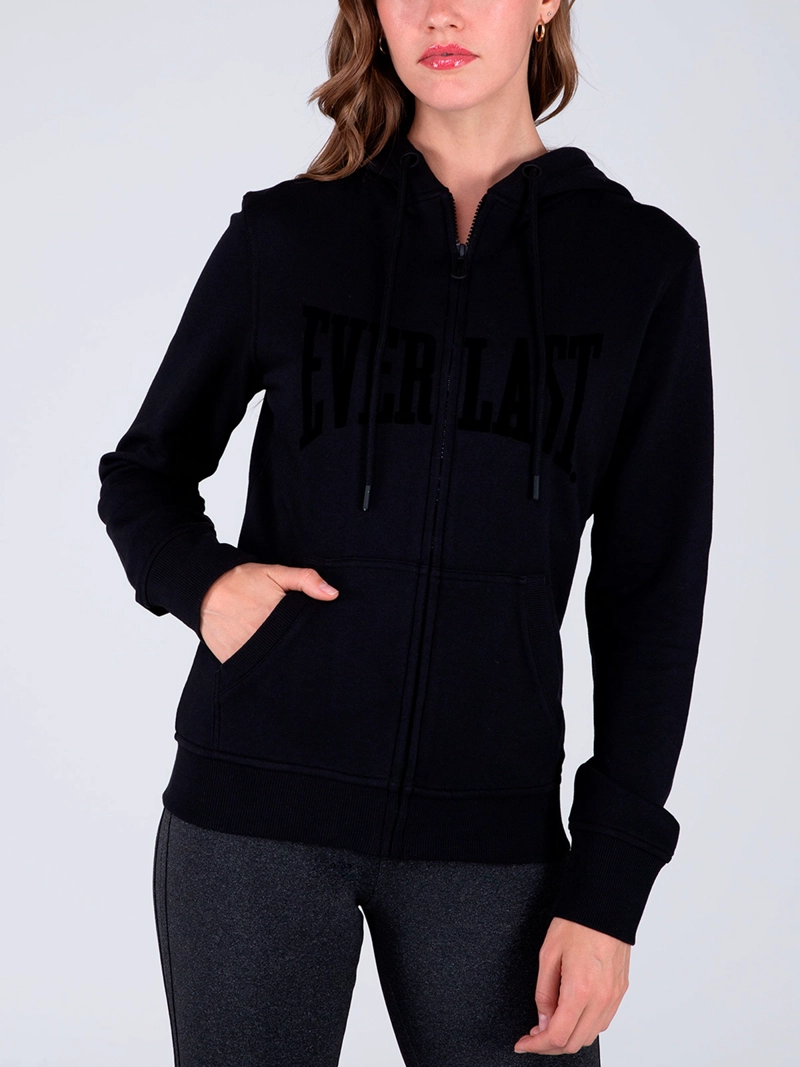 POLERON MUJER EVERLAST ALGODÓN CON GORRO - 1